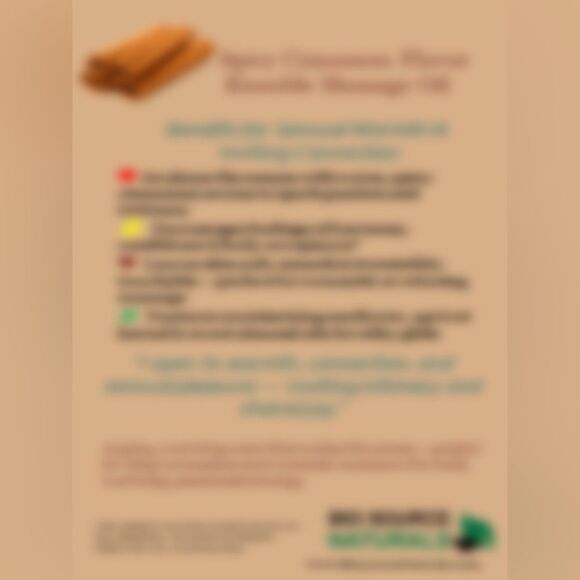 Spicy Cinnamon Kissable Massage Oil + Romantic Ritual Card & EFT Scripts - Picture 3 of 7